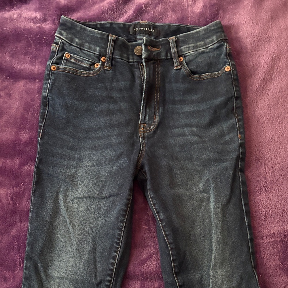Aeropostale Indigo Denim Jeans with Orange Accents